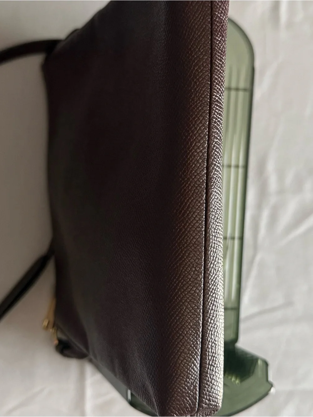 Coach burgundy Pebbled Leather Messenger with Gold Hardware